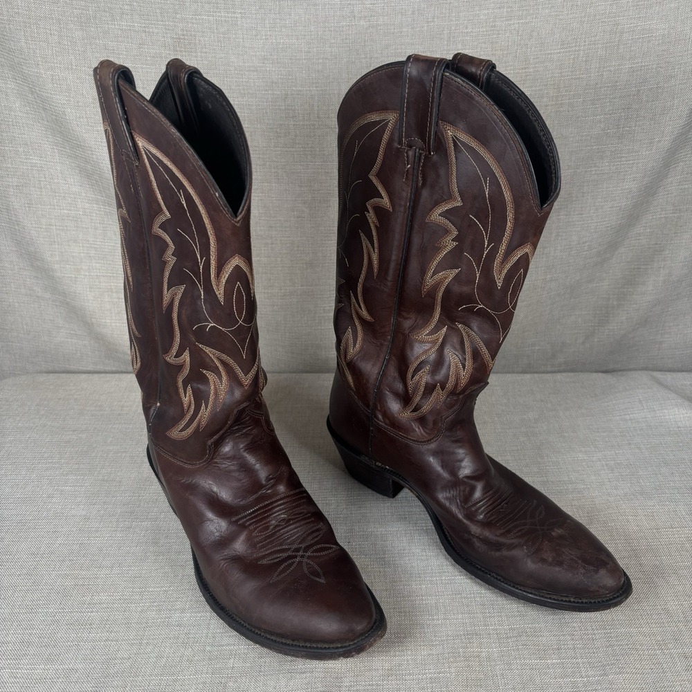 Justin Western Boots Men's 9D Style 2263 Bay Apache‎ Round Toe USA Made